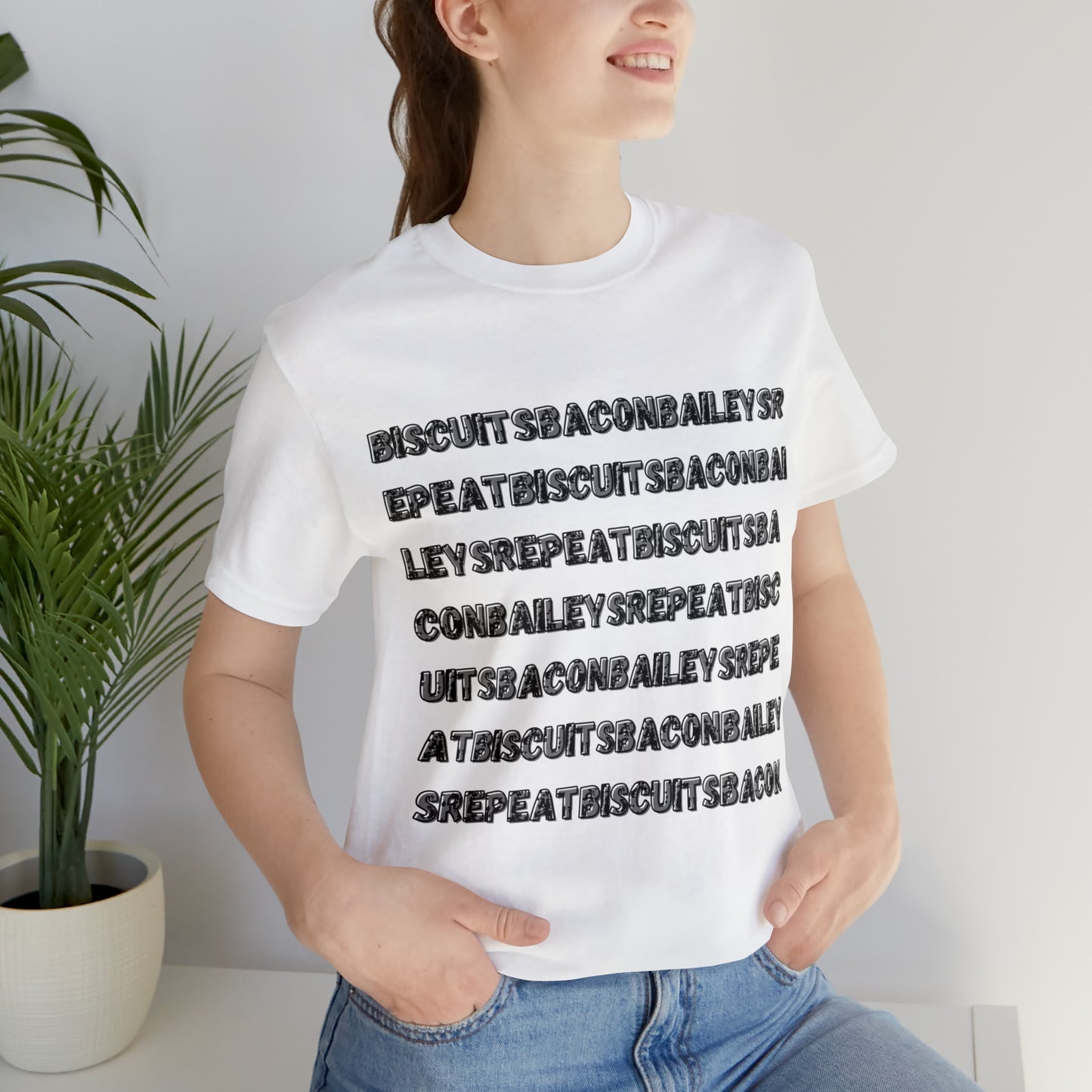 Biscuits Bacon Baileys Repeat Unisex Jersey Short Sleeve Tee