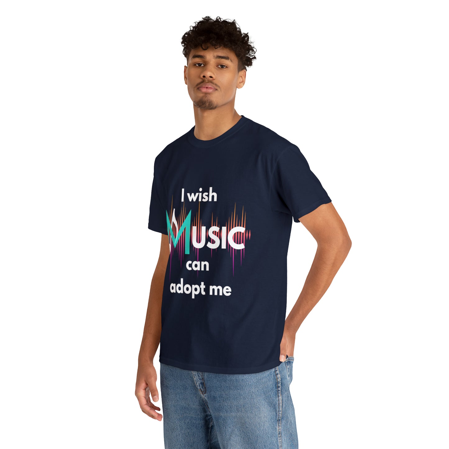 I wish Music Can Adopt Me Unisex Heavy Cotton Tee