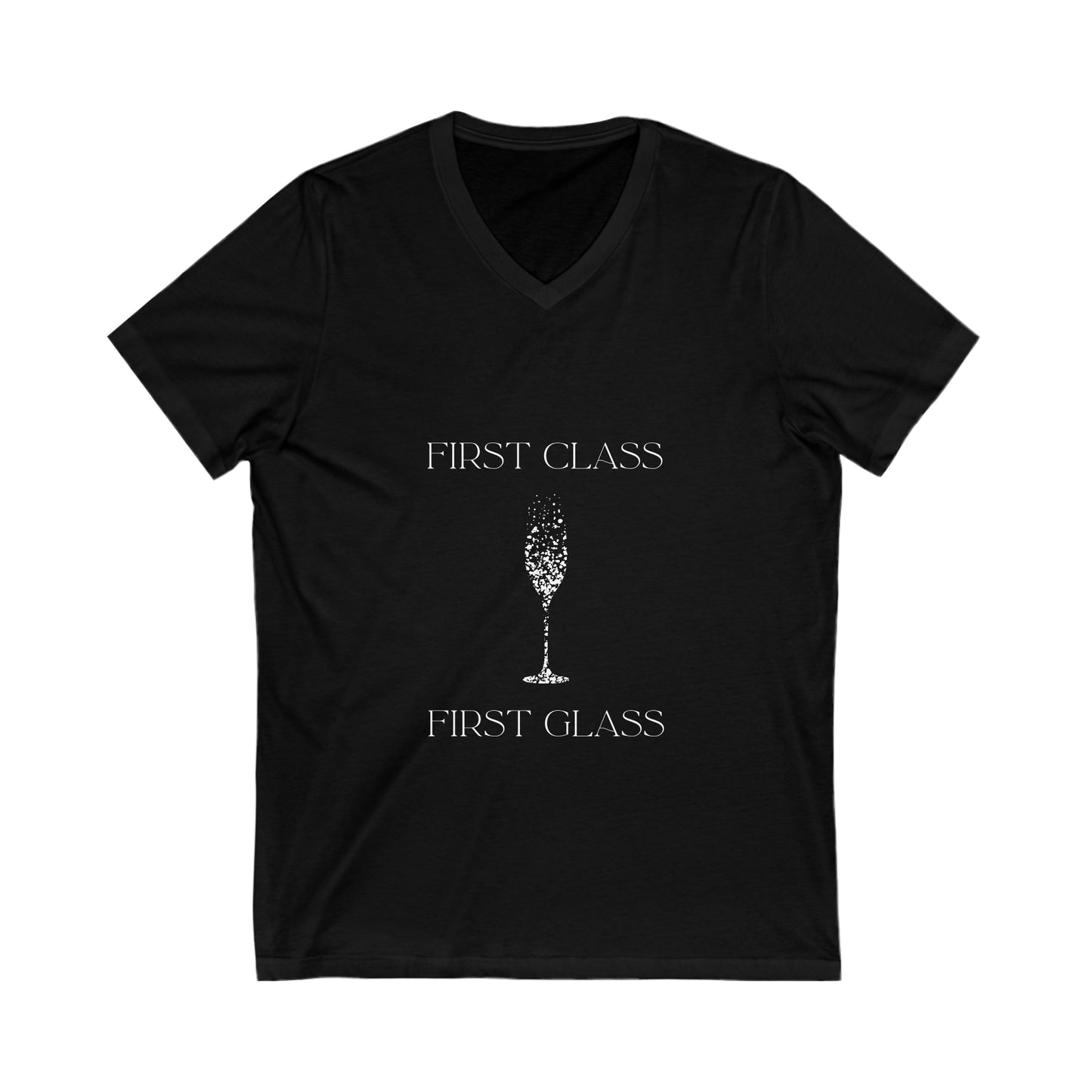 First Class First Glass Unisex Jersey Short Sleeve V-Neck Tee