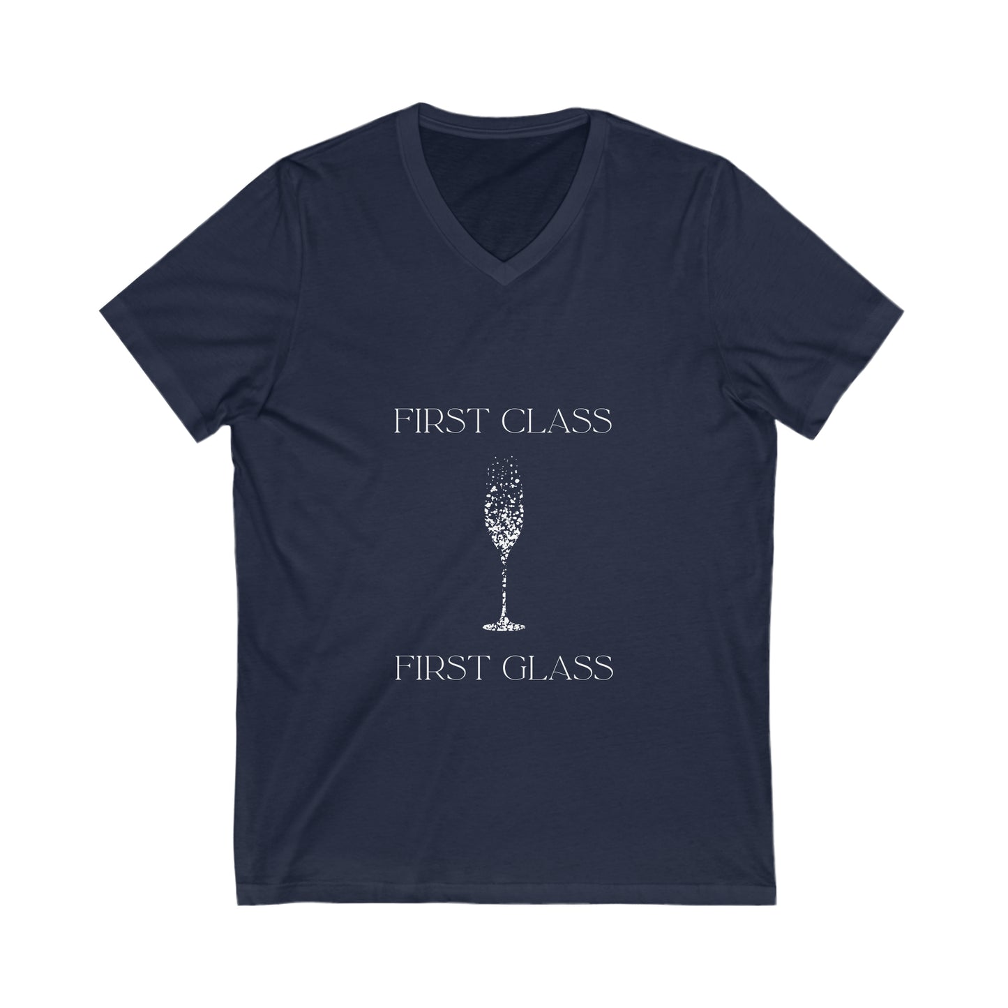First Class First Glass Unisex Jersey Short Sleeve V-Neck Tee