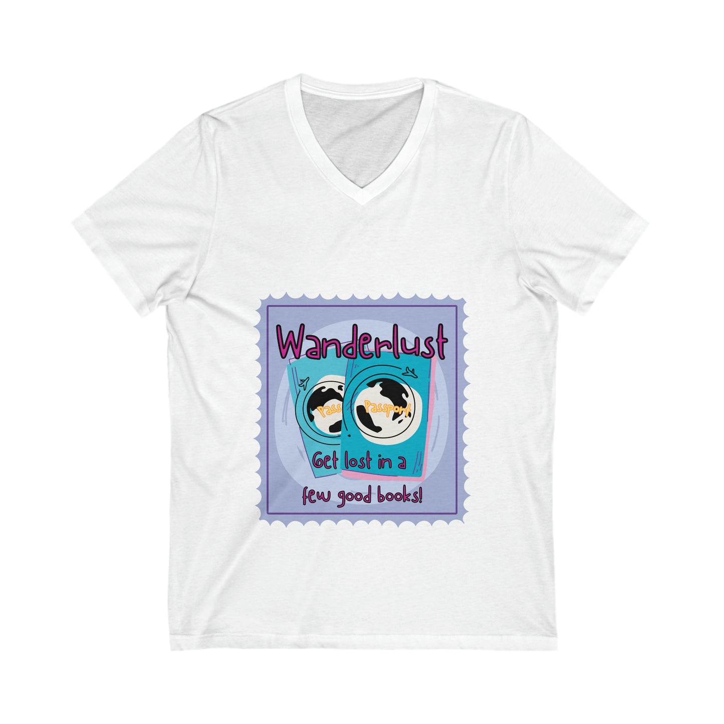 Get Lost Wanderlust Unisex Jersey Short Sleeve V-Neck Tee