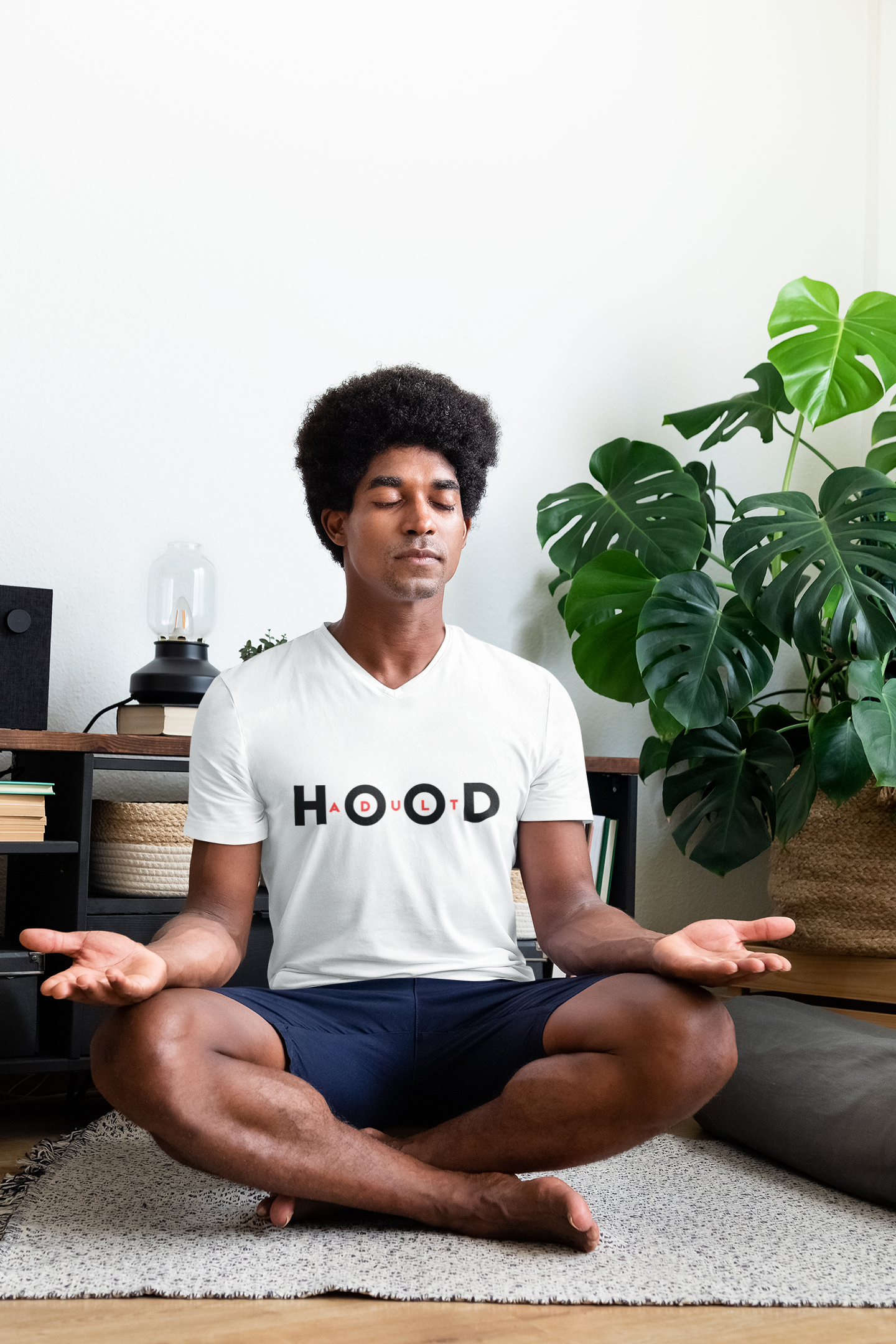 Adult HOOD V-Neck Tee