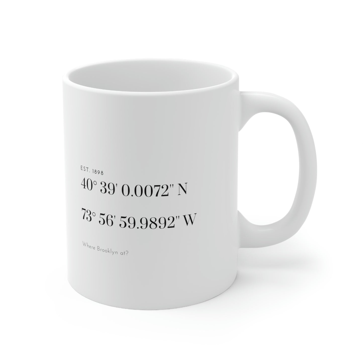 Mug - Brooklyn N W Coordinates Ceramic Mug 11oz