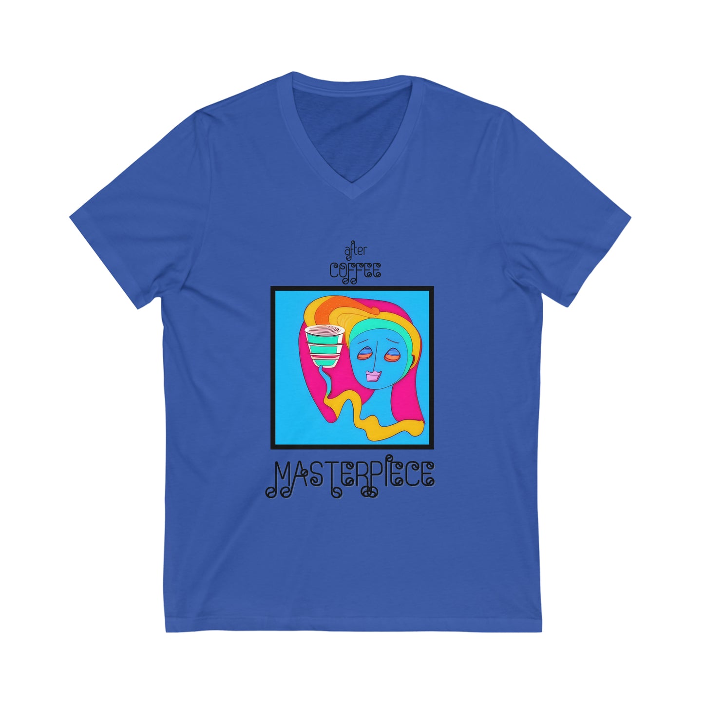 Coffee Before and After Effects Unisex Jersey Short Sleeve V-Neck Tee