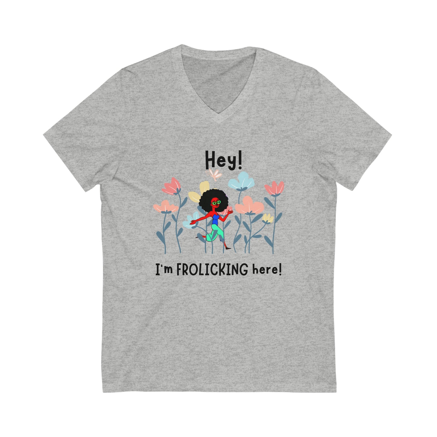 Frolicking Here V-Neck Tee