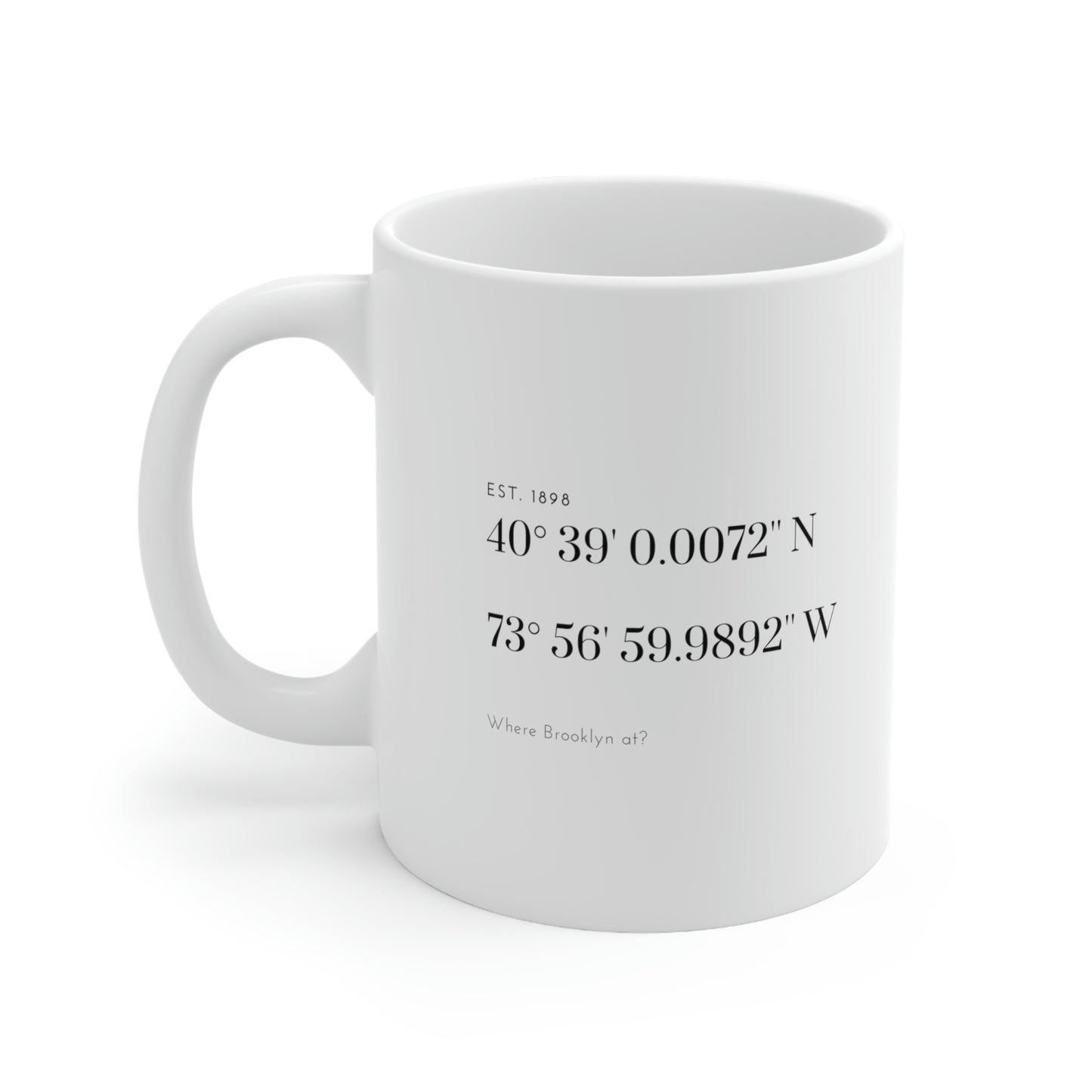 Mug - Brooklyn N W Coordinates Ceramic Mug 11oz