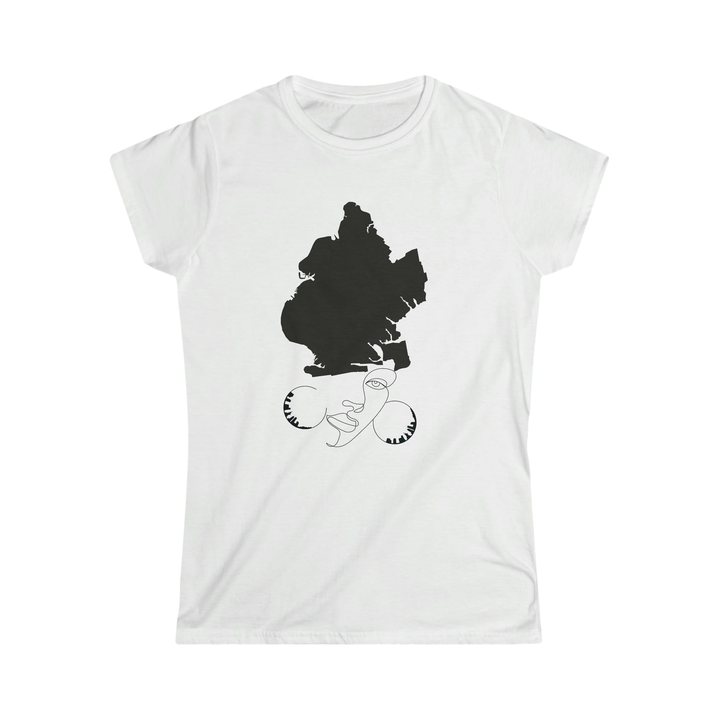 Brooklyn Queen Map Face Lte Women's Soft style Tee