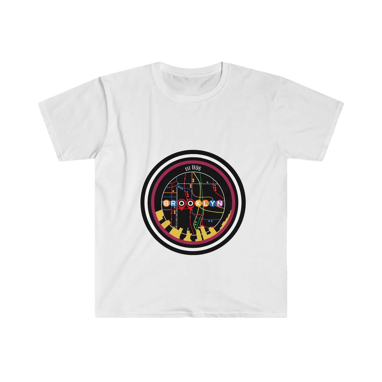 Mapscape of Brooklyn Unisex Softstyle T-Shirt