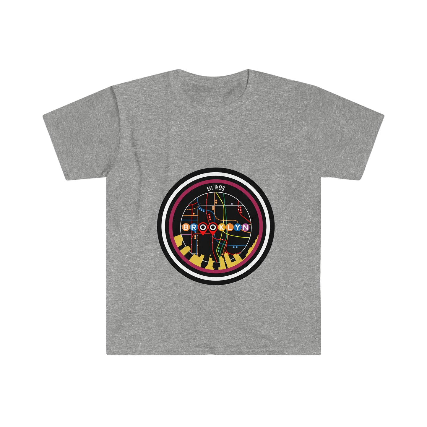 Mapscape of Brooklyn Unisex Softstyle T-Shirt