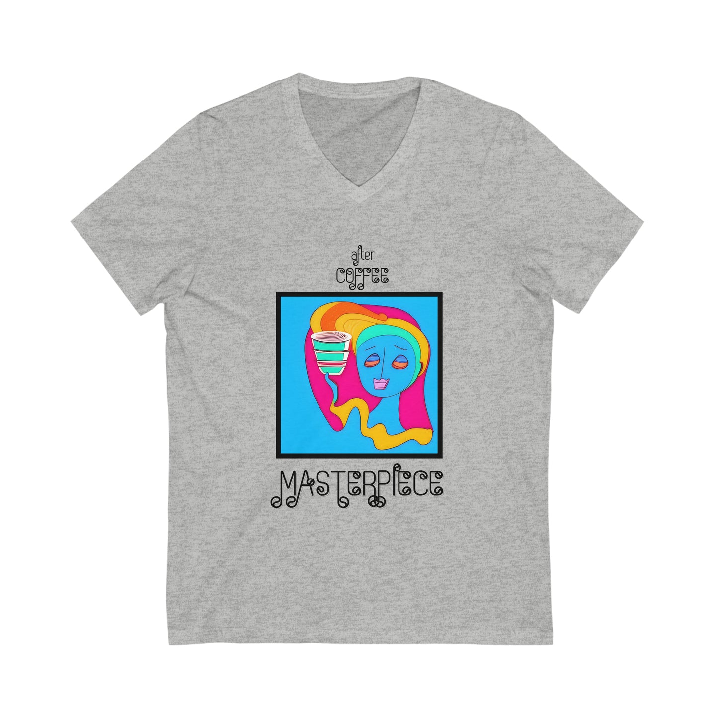 Coffee Before and After Effects Unisex Jersey Short Sleeve V-Neck Tee