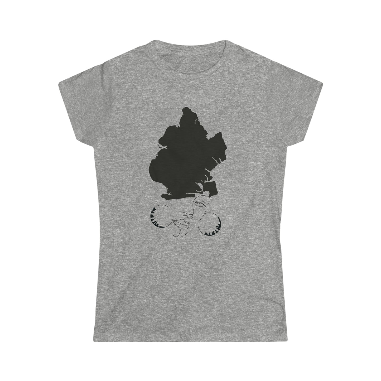 Brooklyn Queen Map Face Lte Women's Soft style Tee