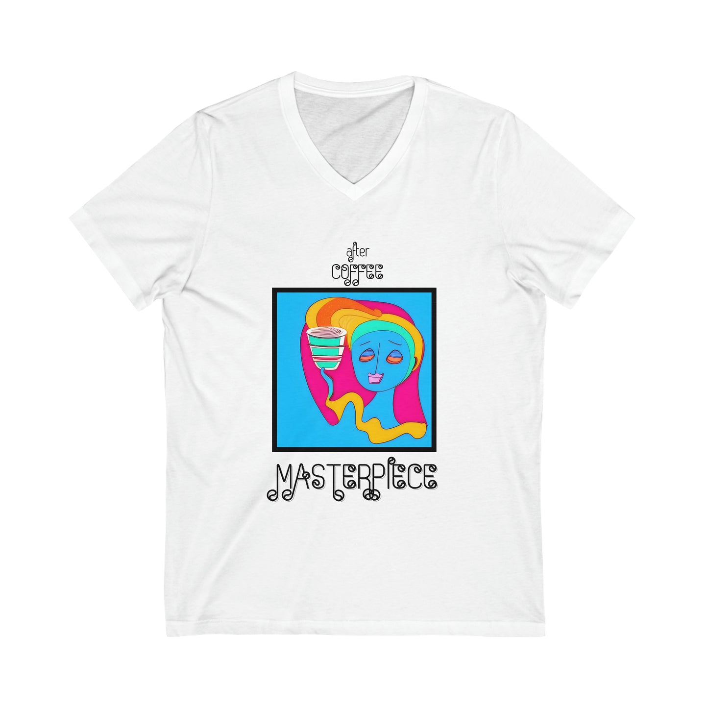 Coffee Before and After Effects Unisex Jersey Short Sleeve V-Neck Tee