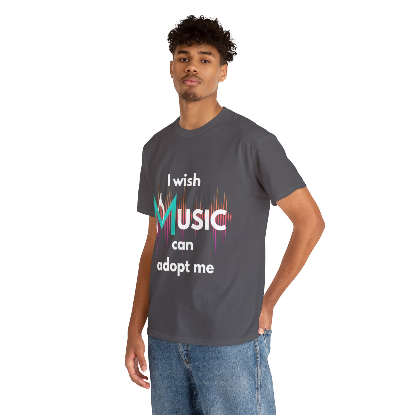 I wish Music Can Adopt Me Unisex Heavy Cotton Tee