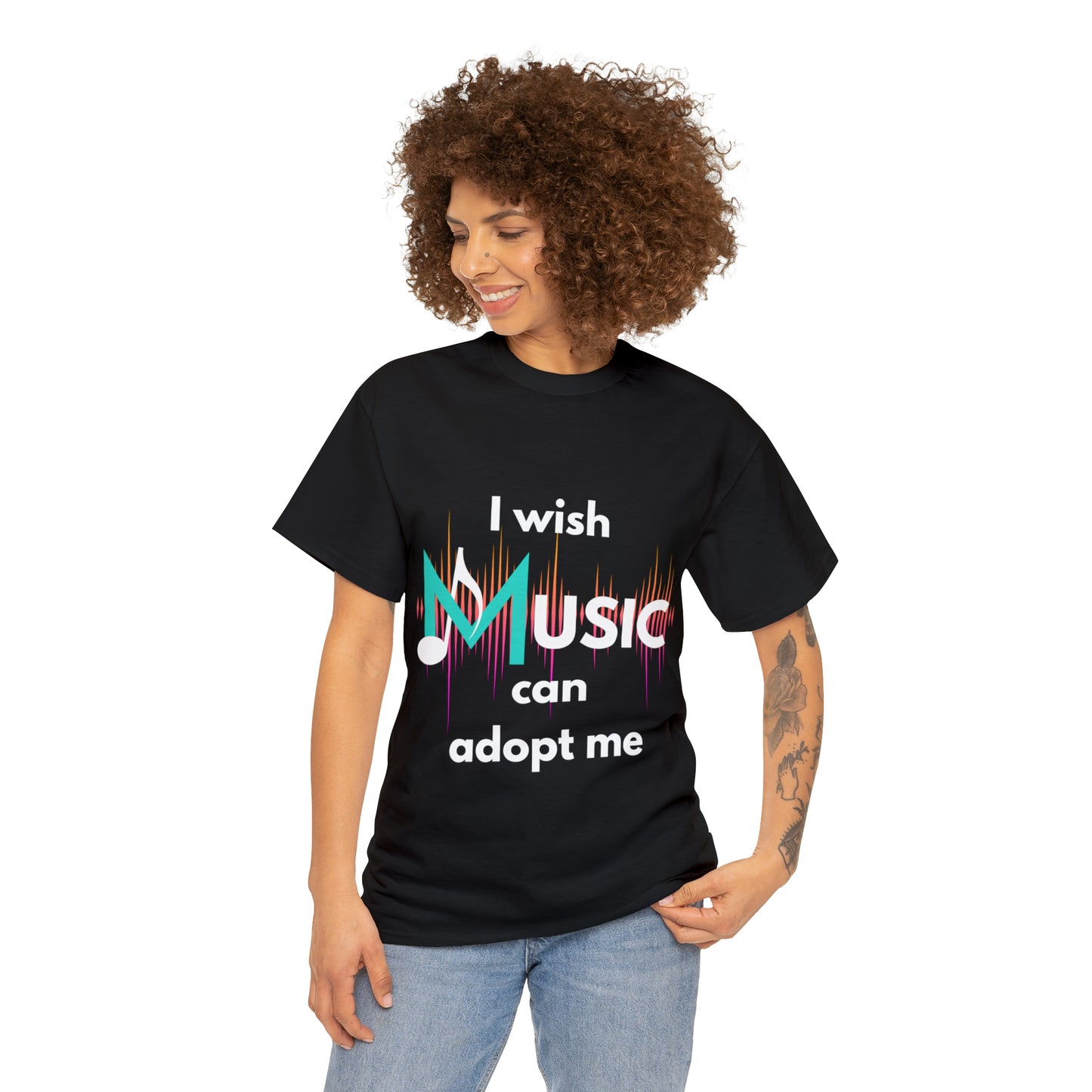 I wish Music Can Adopt Me Unisex Heavy Cotton Tee