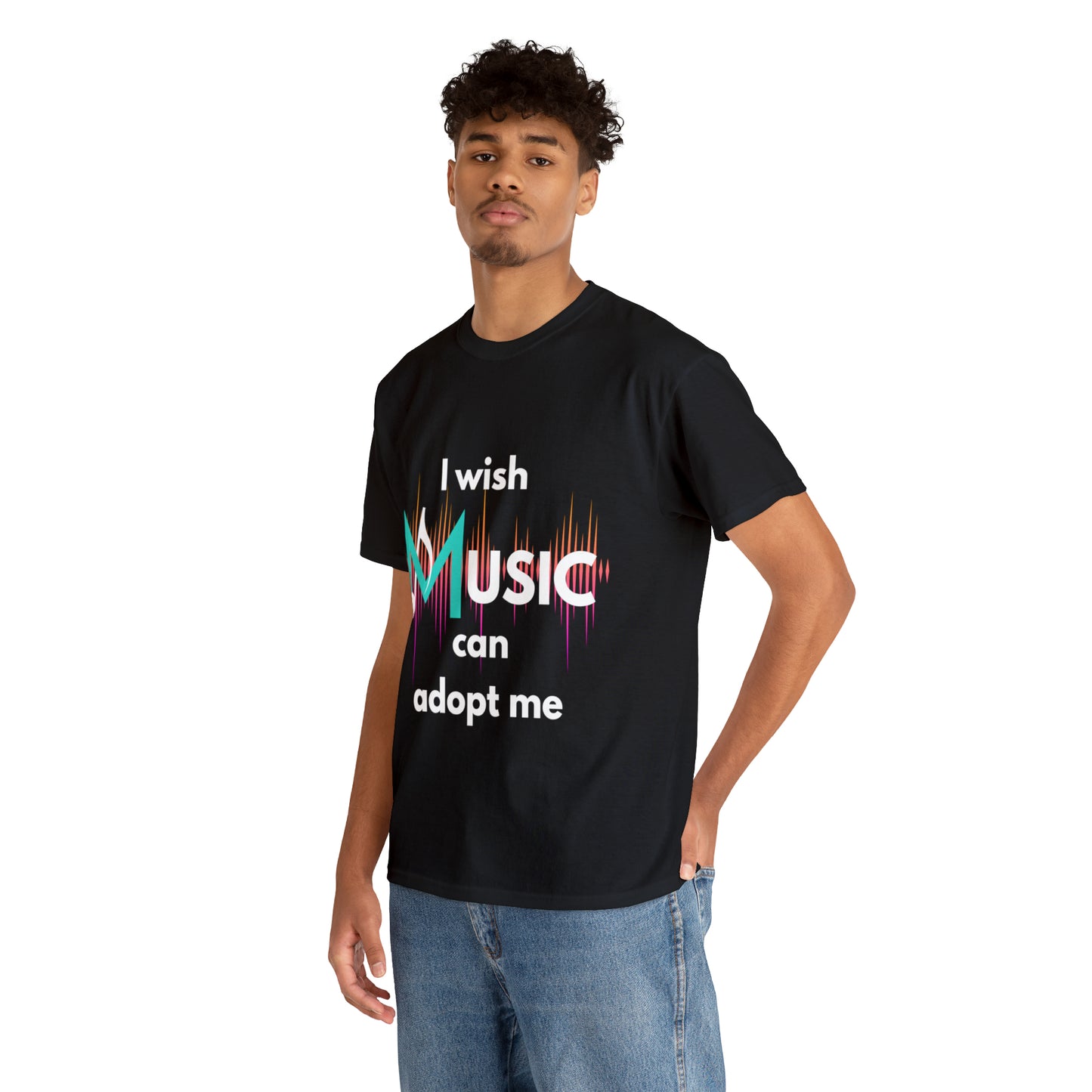 I wish Music Can Adopt Me Unisex Heavy Cotton Tee