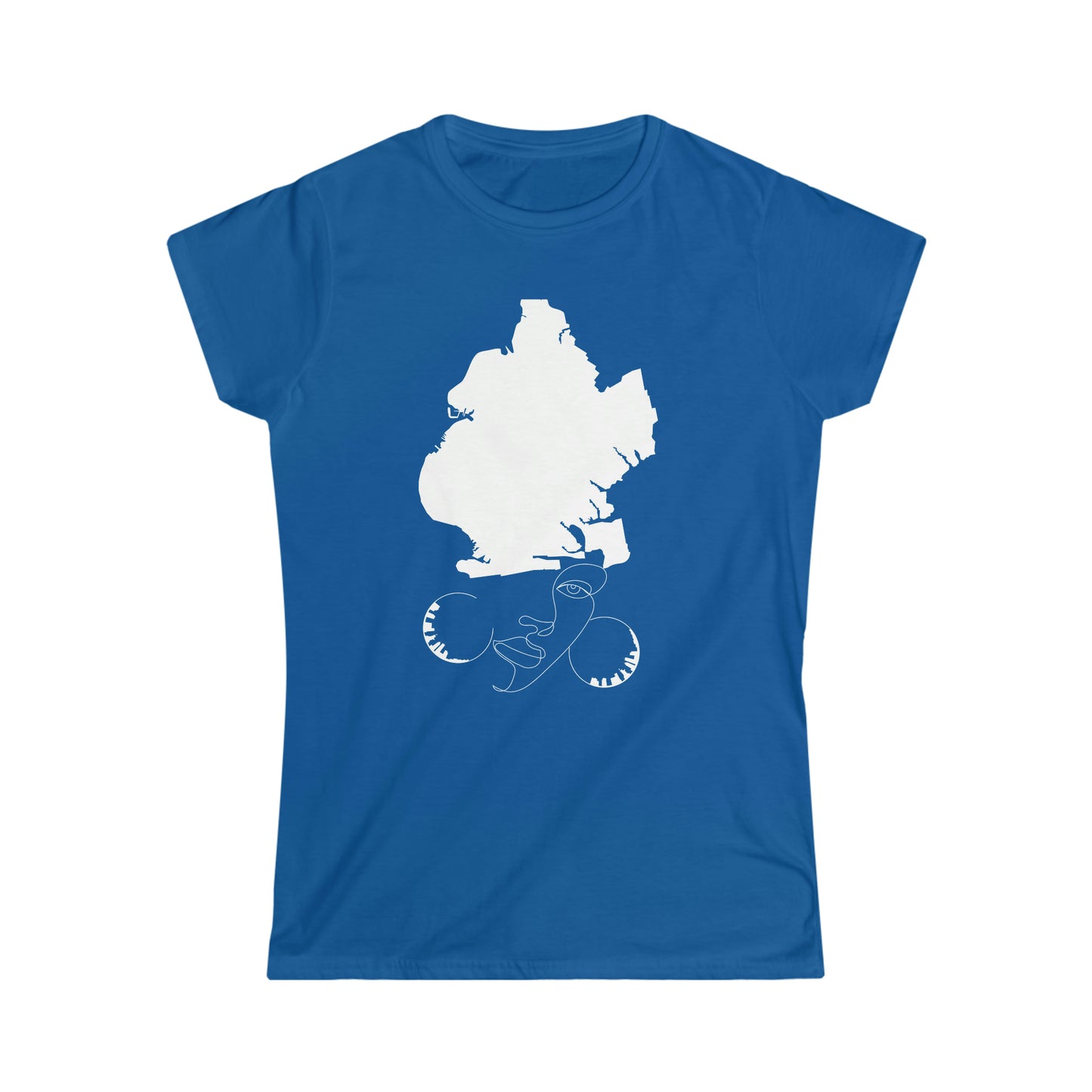 Brooklyn Queen Map Face Dk Women's Soft style Tee