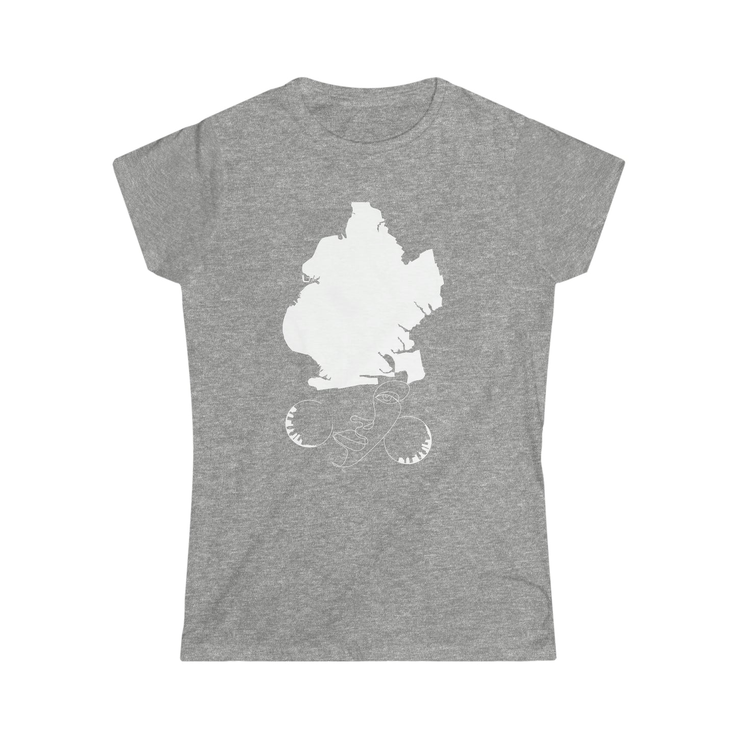 Brooklyn Queen Map Face Dk Women's Soft style Tee