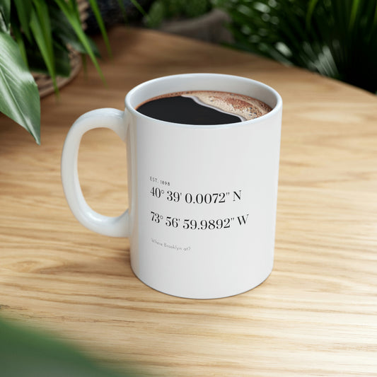 Mug - Brooklyn N W Coordinates Ceramic Mug 11oz